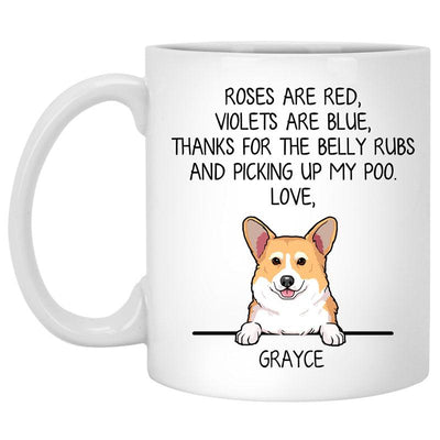 Roses are Red, Funny Corgi Personalized Coffee Mug, Custom Gift for Dog Lovers