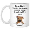 Thanks for picking up my poop and stuff, Funny American Pitbull Terrier Personalized Coffee Mug, Custom Gift for Dog Lover