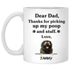 Thanks for picking up my poop and stuff, Funny Caucasian Shepherd Personalized Coffee Mug, Custom Gift for Dog Lover