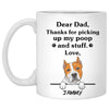Thanks for picking up my poop and stuff, Funny American Staffordshire Terrier Personalized Coffee Mug, Custom Gift for Dog Lover