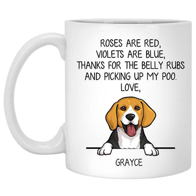 Roses are Red, Funny Beagle Personalized Coffee Mug, Custom Gift for Dog Lovers