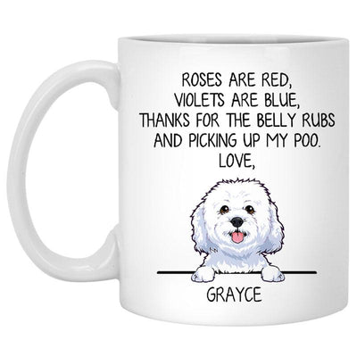 Roses are Red, Funny Bichon Frise Personalized Coffee Mug, Custom Gift for Dog Lover