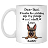 Thanks for picking up my poop and stuff, Funny German Shepherd Personalized Coffee Mug, Custom Gift for Dog Lover