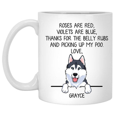 Roses are Red, Funny Husky Personalized Coffee Mug, Custom Gift for Dog Lovers