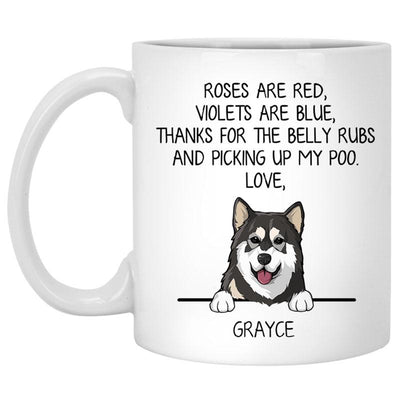 Roses are Red, Funny Alaskan Malamute Personalized Coffee Mug, Custom Gift for Dog Lovers