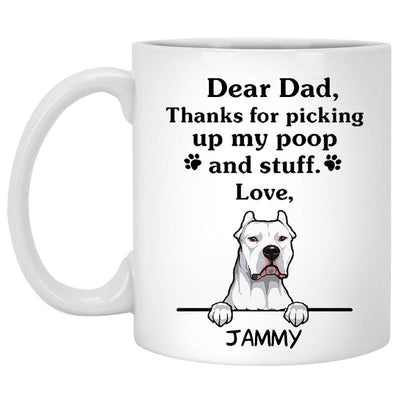 Thanks for picking up my poop and stuff, Funny Dogo Argentino Personalized Coffee Mug, Custom Gift for Dog Lover