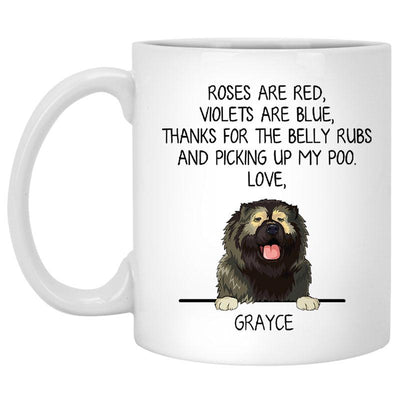 Roses are Red, Funny Caucasian Shepherd Personalized Coffee Mug, Custom Gift for Dog Lovers