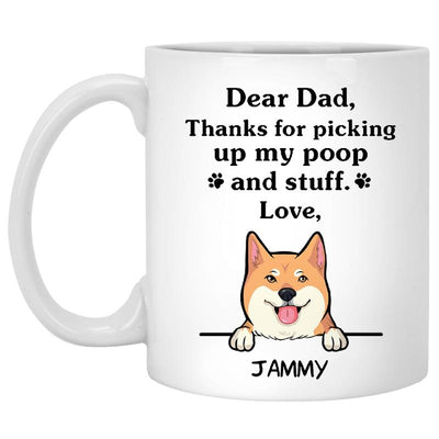 Thanks for picking up my poop and stuff, Funny Shiba Inu Personalized Coffee Mug, Custom Gift for Dog Lover