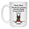 Thanks for picking up my poop and stuff, Funny Doberman Pinscher Personalized Coffee Mug, Custom Gift for Dog Lover