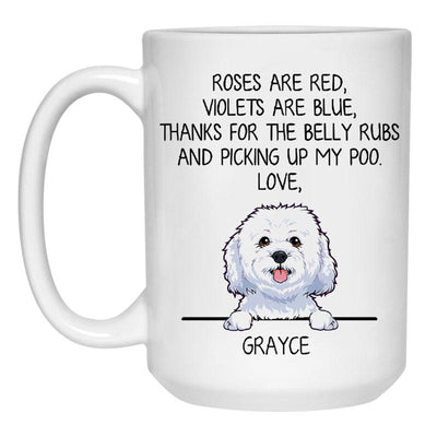 Roses are Red, Funny Bichon Frise Personalized Coffee Mug, Custom Gift for Dog Lover