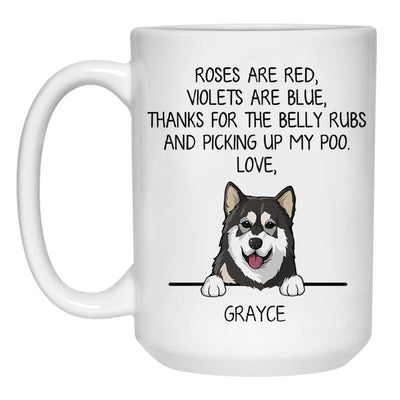 Roses are Red, Funny Alaskan Malamute Personalized Coffee Mug, Custom Gift for Dog Lovers