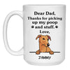 Thanks for picking up my poop and stuff, Funny Greyhound Personalized Coffee Mug, Custom Gift for Dog Lover