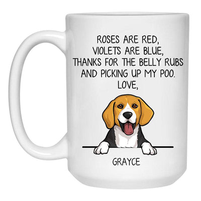 Roses are Red, Funny Beagle Personalized Coffee Mug, Custom Gift for Dog Lovers