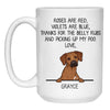 Roses are Red, Funny Rhodesian Ridgeback Personalized Coffee Mug, Custom Gift for Dog Lovers