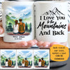 To my husband Love you to the Mountain and back, Mountain cliff, Customized mug, Anniversary gift, Personalized love gift for him