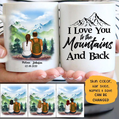 To my husband Love you to the Mountain and back, Mountain cliff, Customized mug, Anniversary gift, Personalized love gift for him