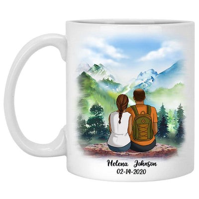 To my husband Love you to the Mountain and back, Mountain cliff, Customized mug, Anniversary gift, Personalized love gift for him