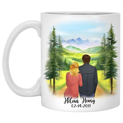 To my husband I wish I could turn back the clock Mountain, Customized mug, Anniversary gift, Personalized love gift for him
