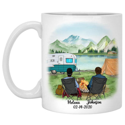 To my husband I love you in the morning Camping, Customized mug, Anniversary gift, Personalized love gift for him