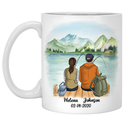 Together Is Our Favorite Page To Be Customized Fishing Couple Mug, Anniversary gift, Personalized love gift