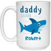 Daddy Shark Personalized Mug, Custom Name Gift for Father