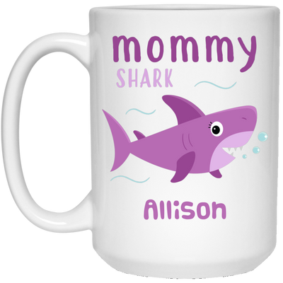 Mommy Shark Personalized Coffee Mugs