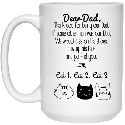 Dear Cat Dad Thank You Personalized Coffee Mugs