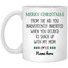 Merry Christmas from Inherited Kid Personalized Mug, Custom Gift for Step Dad, Step Father's Gift