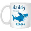 Daddy Shark Personalized Mug, Custom Name Gift for Father