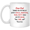 Dear Dad Thanks For My Sibling Personalized Mug, Custom name gift for Dad