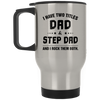 I have Two Tittle Dad And Step Dad Travel Mug, Gift for Bonus Dad, Step Father's Birth Day Gift