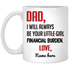 Always Be Yours Financial Burden Personalized Mug, Customized gift for Dad from Daughter