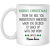 Merry Christmas from Inherited Kids Personalized Mug, Custom Gift for Step Dad, Step Father's Gift