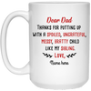 Dear Dad Thanks For My Sibling Personalized Mug, Custom name gift for Dad
