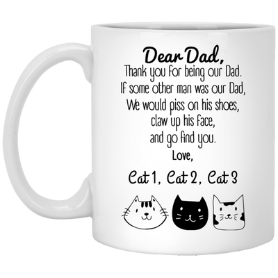Dear Cat Dad Thank You Personalized Coffee Mugs