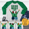 Drinking Mode On Personalized St. Patrick's Day Unisex Raglan Shirt