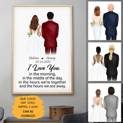 Love You In The Morning Personalized Poster, Anniversary Gift, Custom Valentine's Day Gift