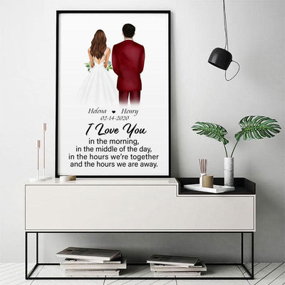 Love You In The Morning Personalized Poster, Anniversary Gift, Custom Valentine's Day Gift
