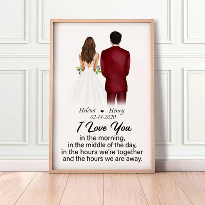 Love You In The Morning Personalized Poster, Anniversary Gift, Custom Valentine's Day Gift