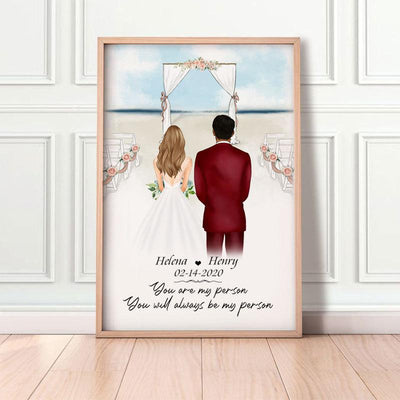 You Are My Person, Beach Personalized Couple Wedding Poster, Anniversary Gift, Custom Gift