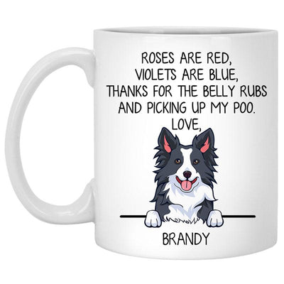 Roses are Red, Funny Border Collie Personalized Coffee Mug, Custom Gift for Dog Lover