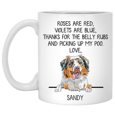 Roses are Red, Funny Aussie Personalized Coffee Mug, Custom Gift for Dog Lover