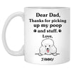 Thanks for picking up my poop and stuff, Funny Poodle (White) Coffee Mug, Custom Gift for Dog Lovers