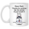Thanks for picking up my poop and stuff, Funny Husky Personalized Coffee Mug, Custom Gift for Dog Lover