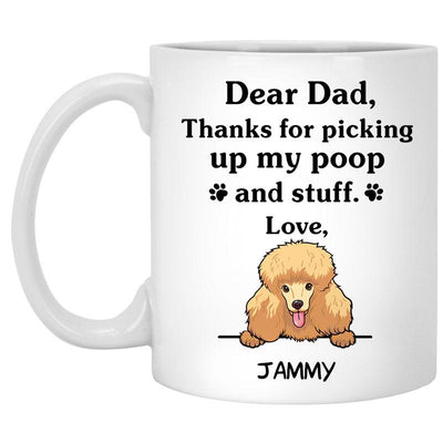 Thanks for picking up my poop and stuff, Funny Poodle (Golden) Coffee Mug, Custom Gift for Dog Lovers