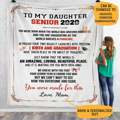 To My SENIOR 2020 Custom Graduation Gift, Personalized Blanket
