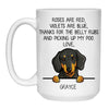 Roses are Red, Funny Dachshund Personalized Coffee Mug, Custom Gift for Dog Lovers