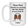 Thanks for picking up my poop and stuff, Funny Papillon Personalized Coffee Mug, Custom Gift for Dog Lovers