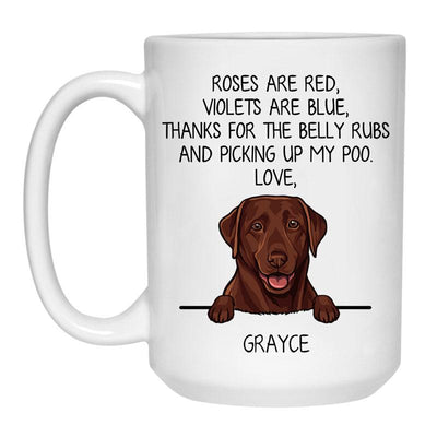 Roses are Red, Funny Labrador Retriever Personalized Coffee Mug, Custom Gift for Dog Lovers