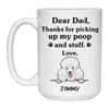 Thanks for picking up my poop and stuff, Funny Poodle (White) Coffee Mug, Custom Gift for Dog Lovers